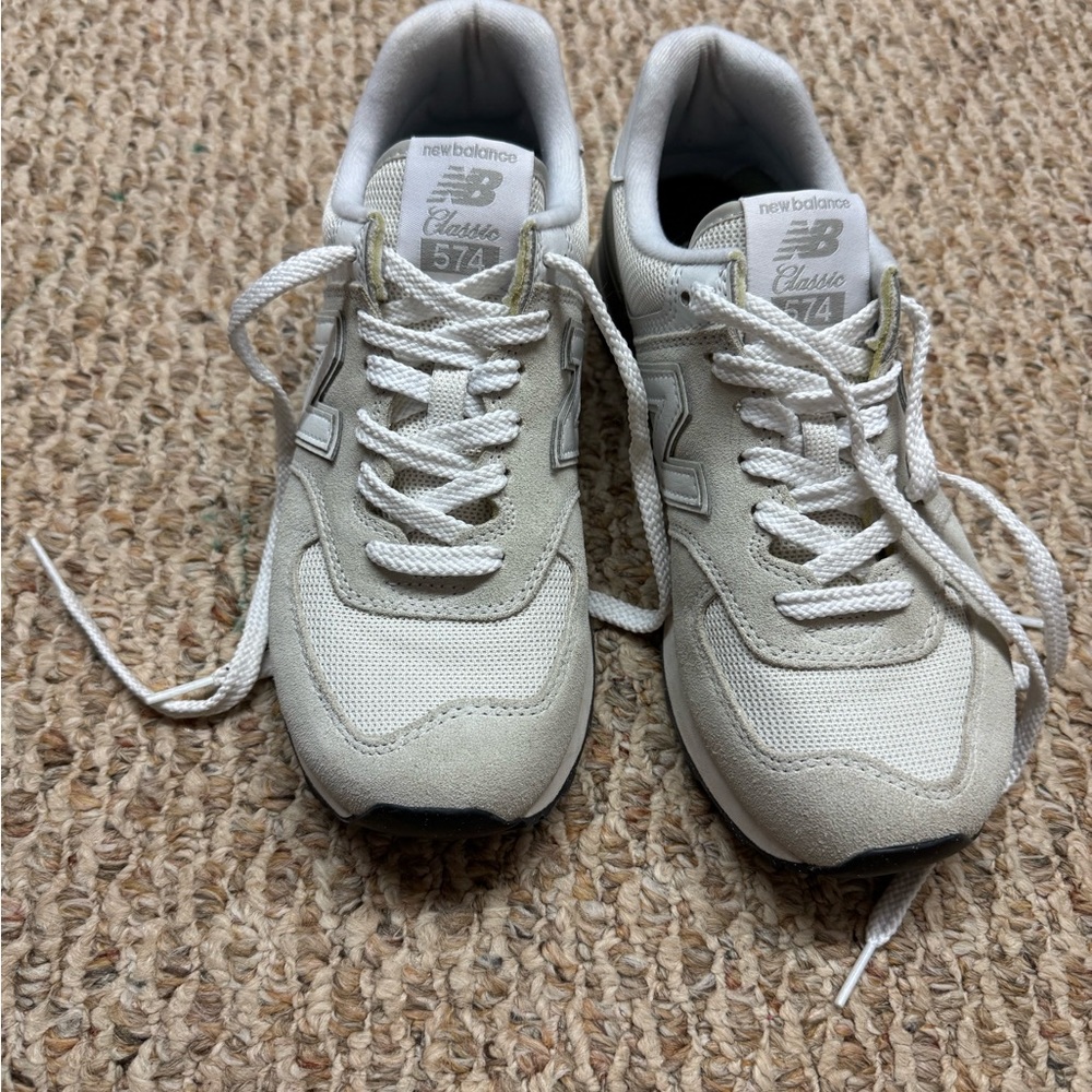 New Balance 574 Cream Sneakers